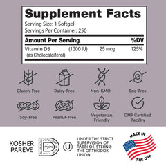 Zahler Vitamin D3 1000 IU bottle