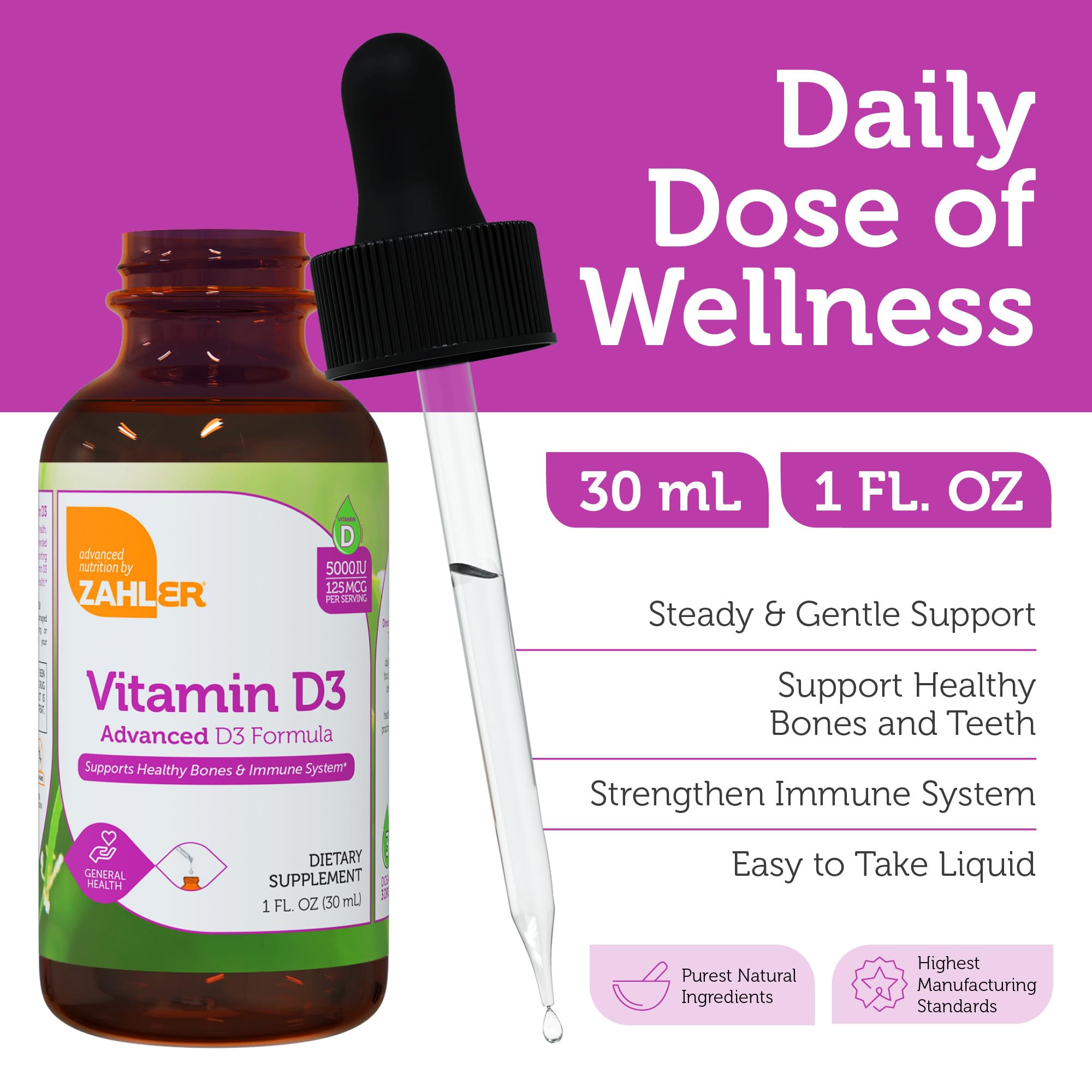Vitamin D3 5000 IU supports bone and immune health