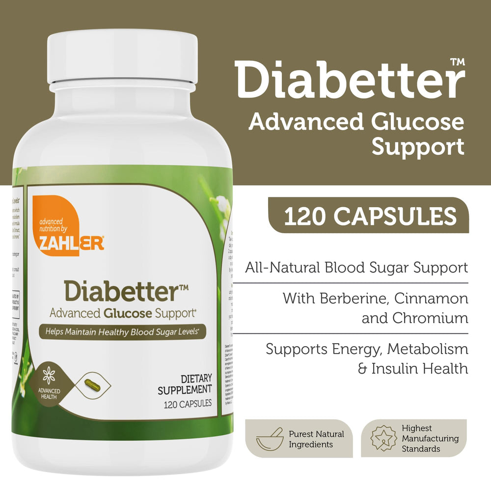 Nutritional supplement facts label for Zahler Diabetter