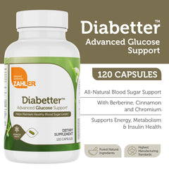 Nutritional supplement facts label for Zahler Diabetter