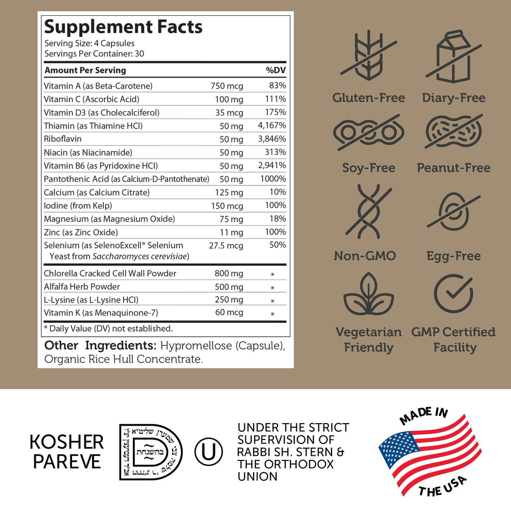 Close-up of Height Factor label on bottle