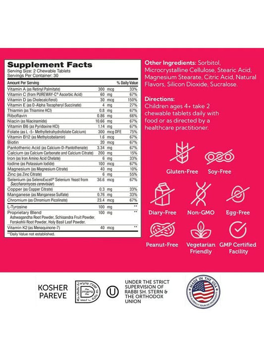 Kids taking Zahler HeightFactor Chews with natural berry flavor
