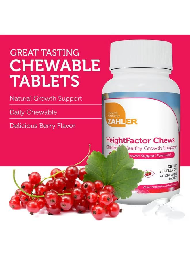 Zahler HeightFactor Chews packaging box and bottle