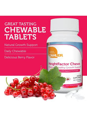 Zahler HeightFactor Chews packaging box and bottle