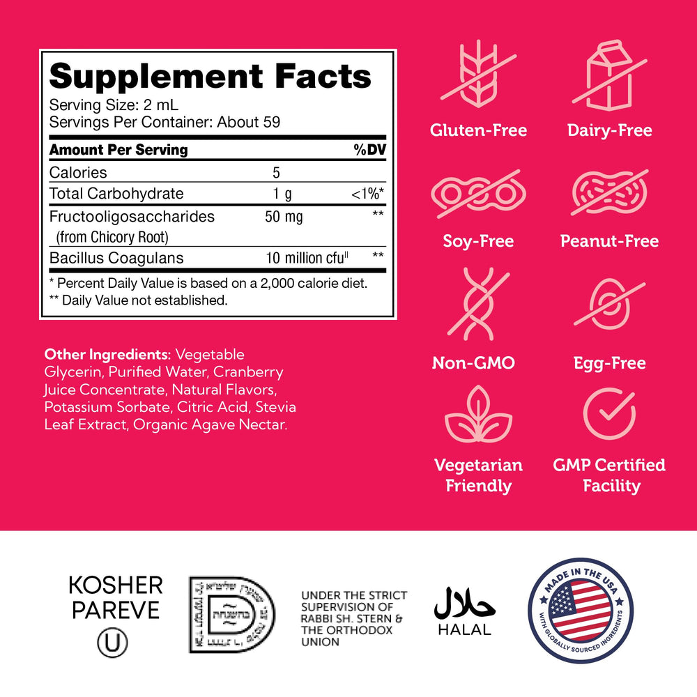 Product label for Zahler Kidophilus Liquid Drops for Kids