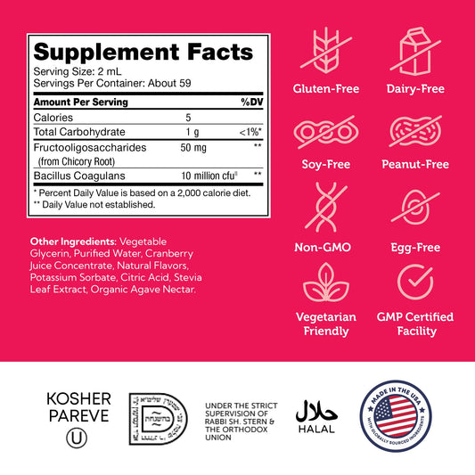 Product label for Zahler Kidophilus Liquid Drops for Kids