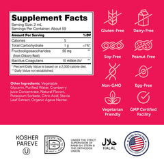 Product label for Zahler Kidophilus Liquid Drops for Kids