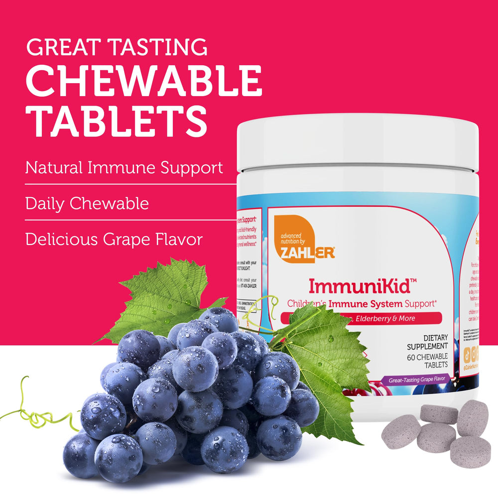 Kosher certification symbol on Zahler Kids Immune Support packaging