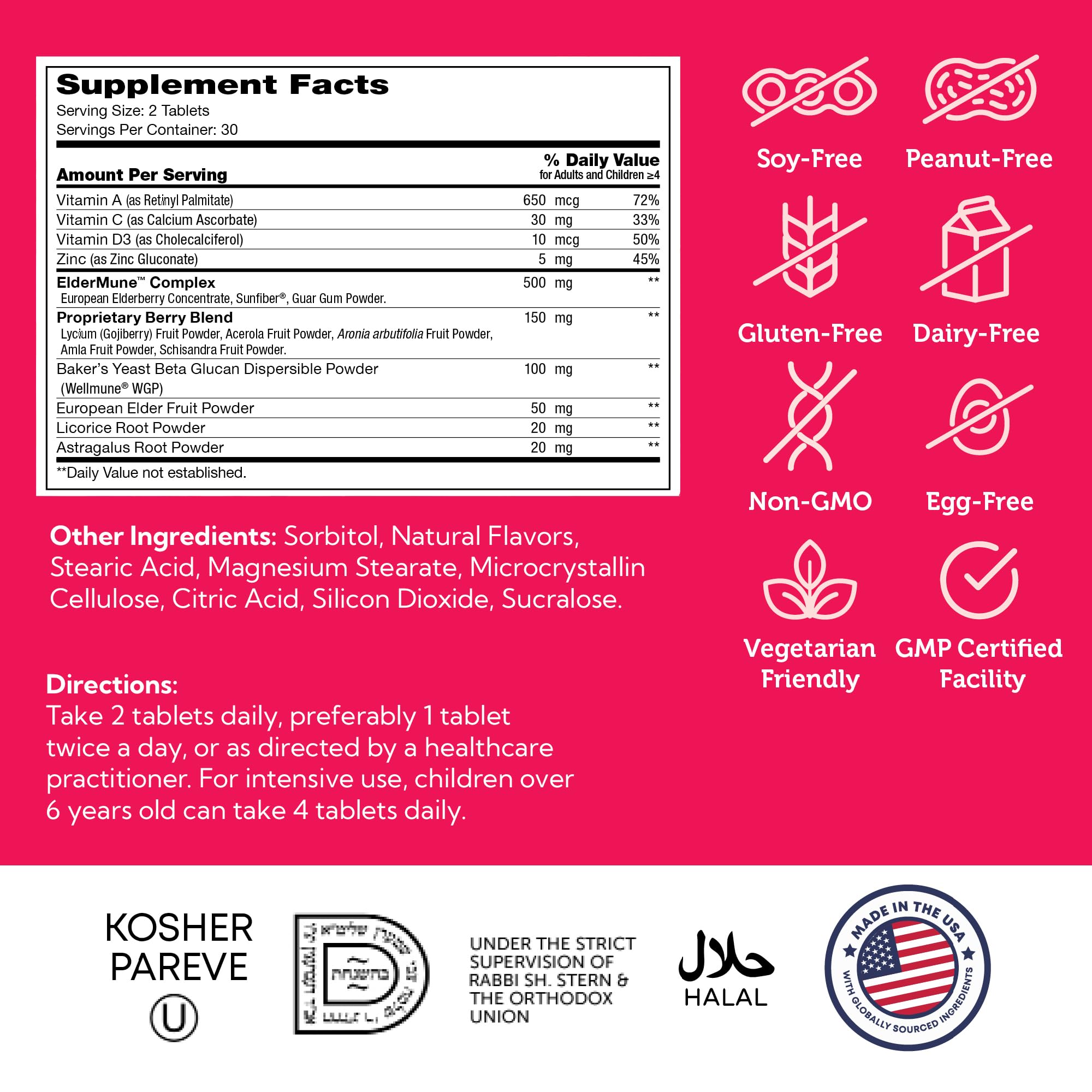 Made in USA GMP facility claim on Zahler packaging