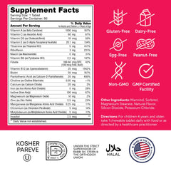Close-up of Zahler Kids Multivitamin chewable tablets