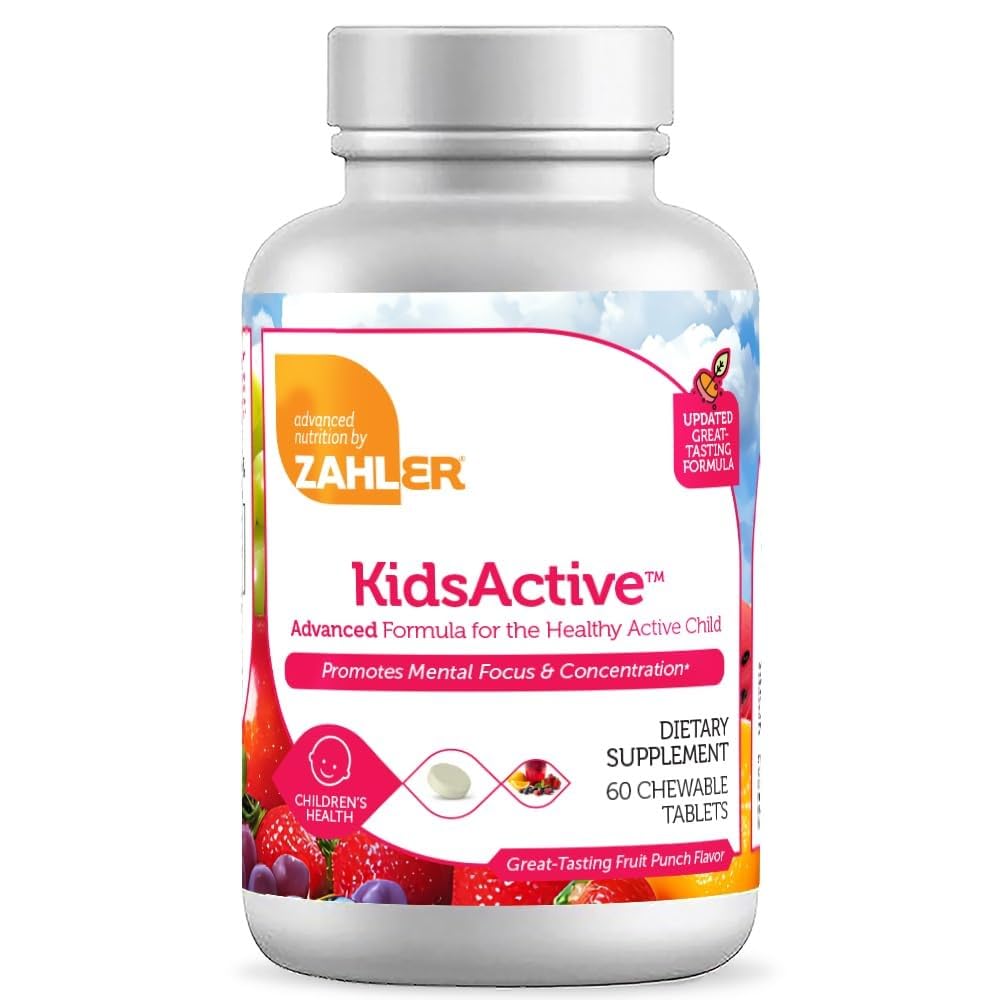 Zahler KidsActive fruit punch flavored chewable tablet - 180-count bottle