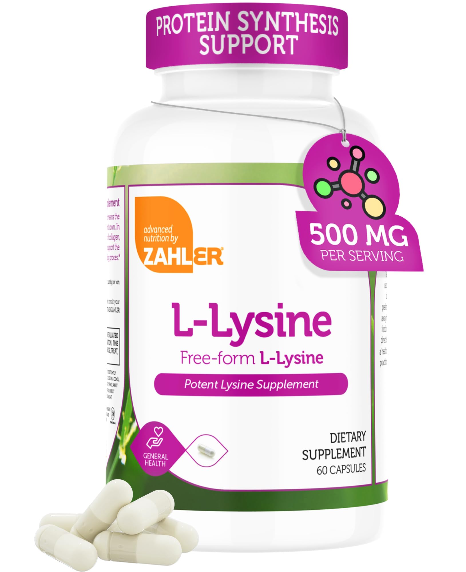 Kosher certification seal on Zahler L-Lysine packaging