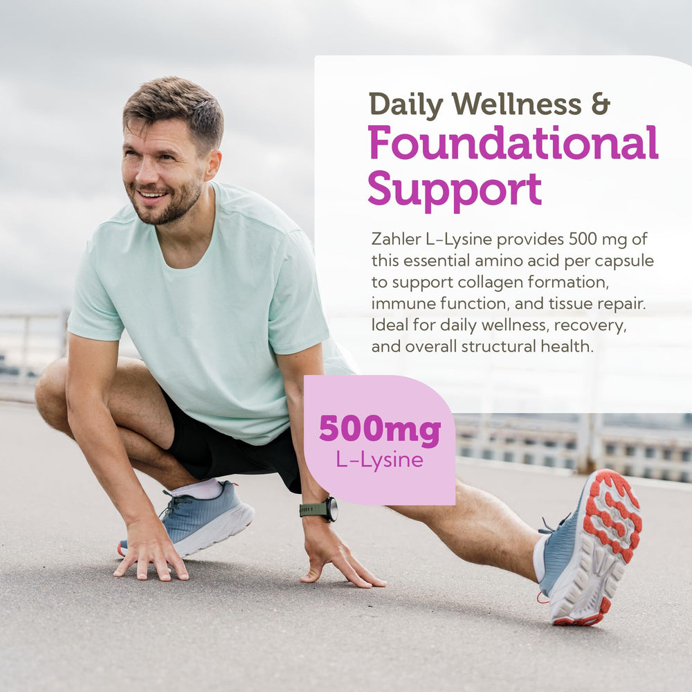 Zahler L-Lysine 500mg bottle with 60 capsules