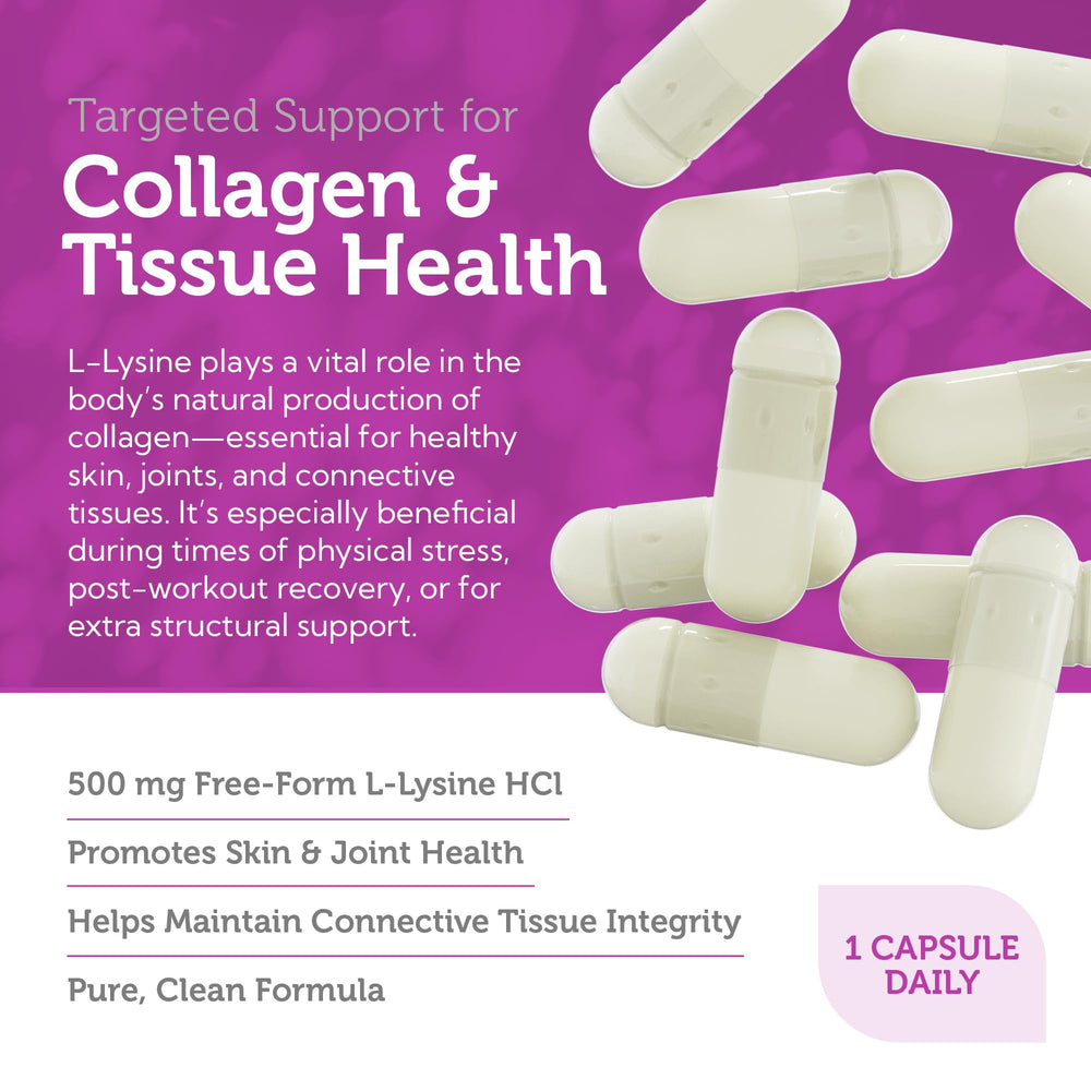 Overall view of Zahler L-Lysine supplement bottle on white background