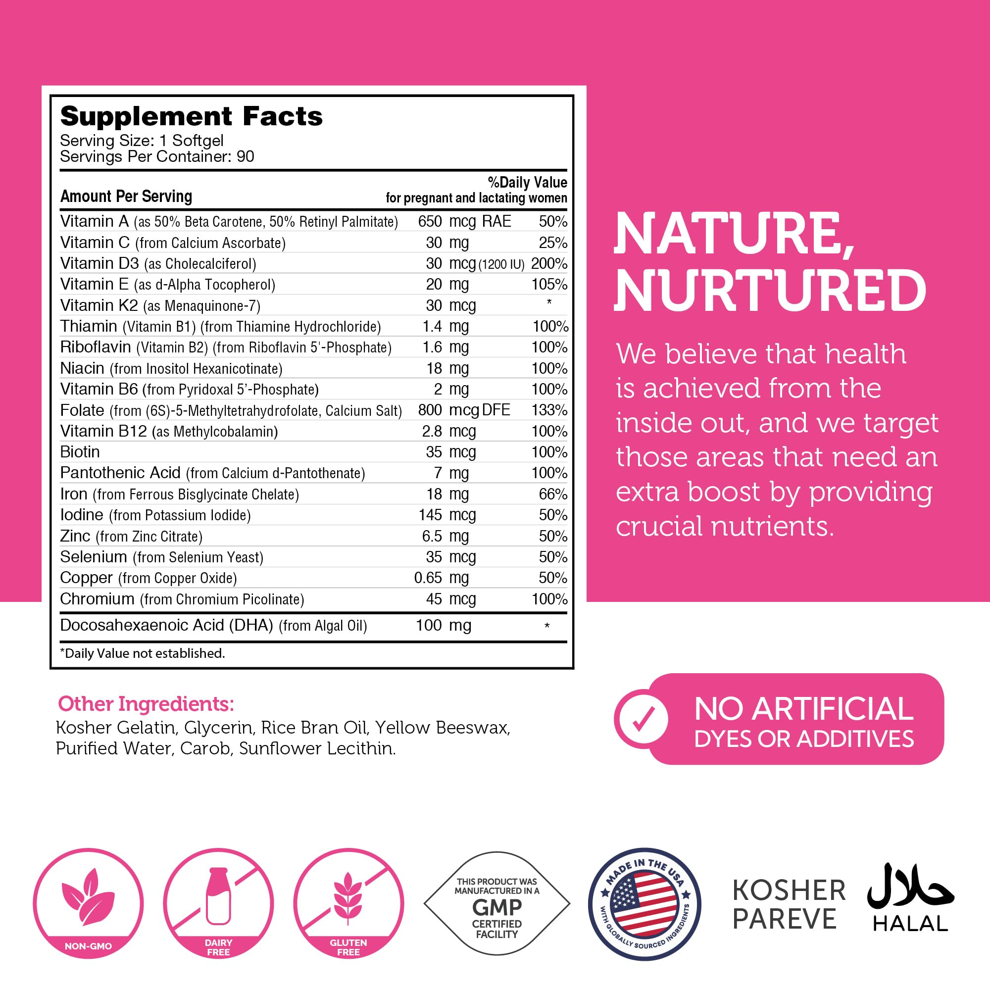 GMP-certified facility badge indicating quality manufacturing in the USA