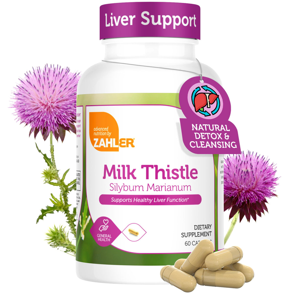 Bottle front view of Zahler Milk Thistle