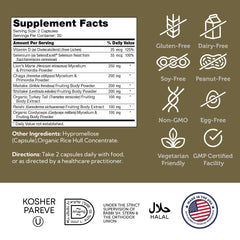 Seven mushrooms included in the blend