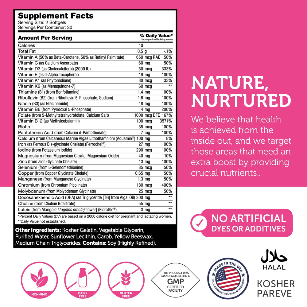 Vitamins and minerals included in Zahler prenatal multivitamin