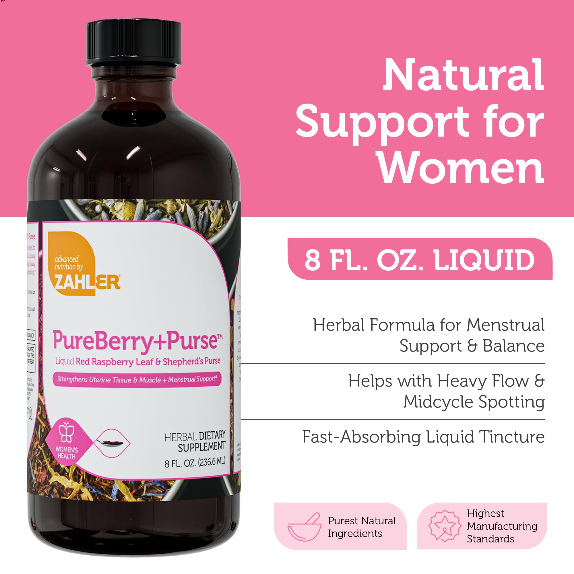 Zahler PureBerry+Purse packaging and capsule imagery