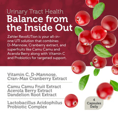 Kosher, Non-GMO, gluten-free Zahler RevolUTion supplement label