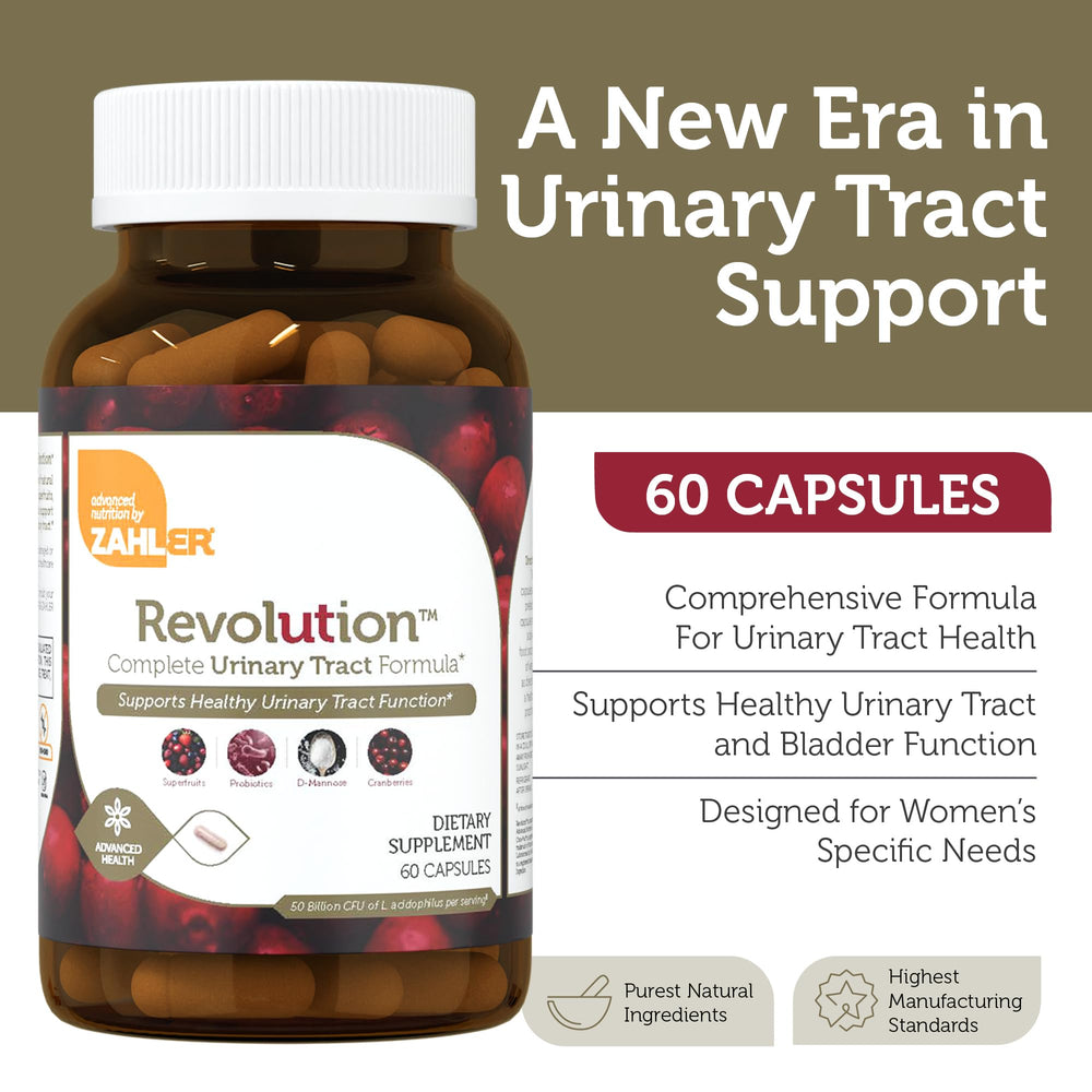 Close-up of RevolUTion label highlighting D-Mannose and Cranberry