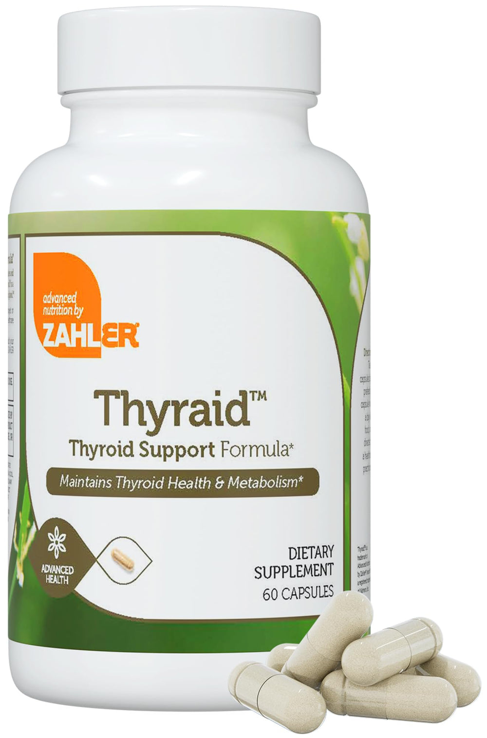 Bottle of Zahler Thyraid Thyroid Support Complex 60 capsules