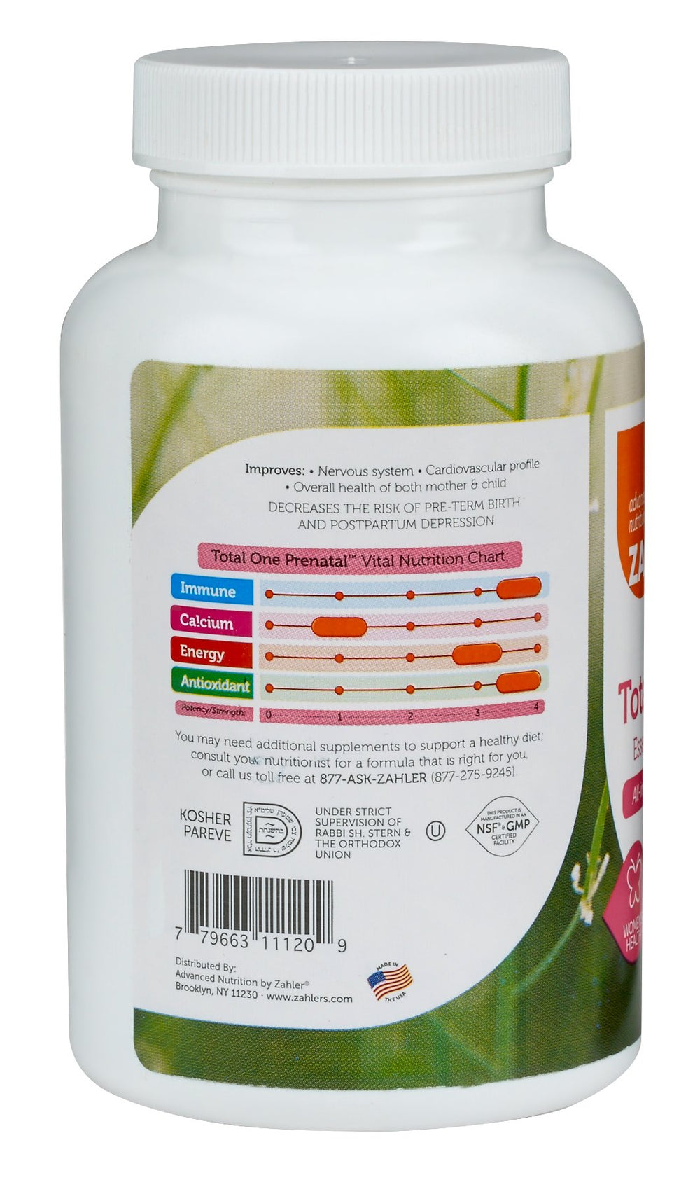 Zahler Total One Prenatal Vitamins packaging