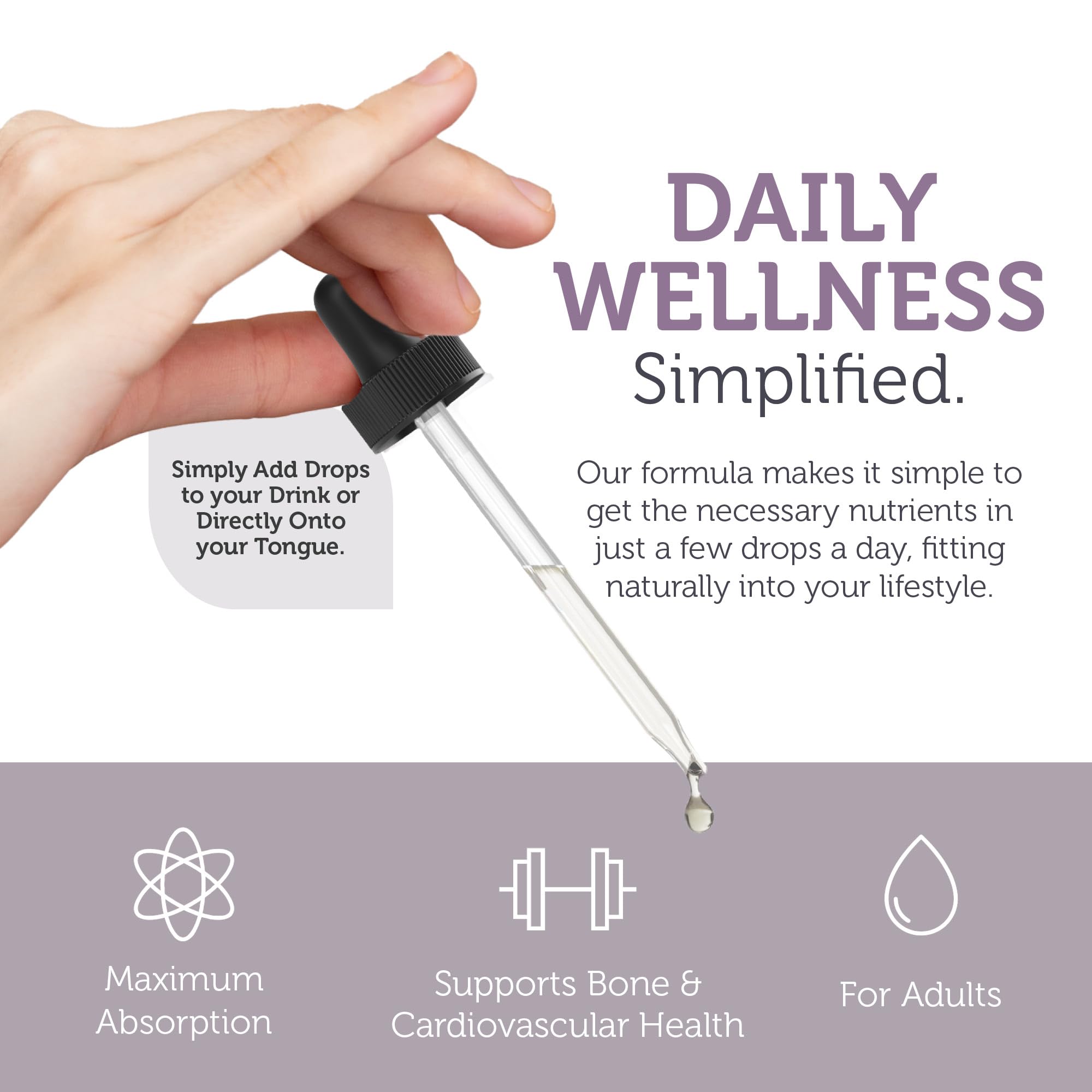 Graphic showing vitamin D3 and K2 bone health benefits