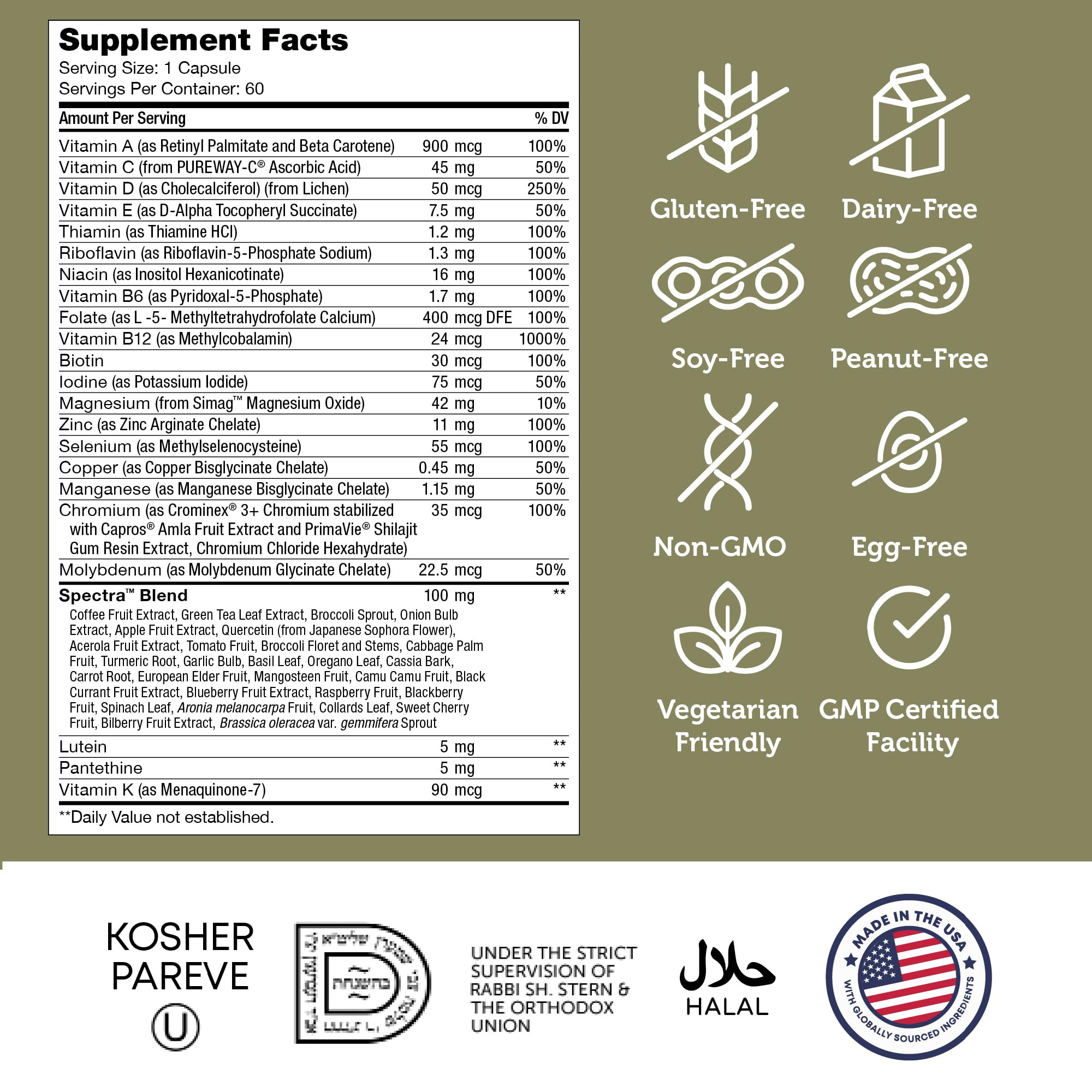 GMP-certified USA manufacturing seal on Zahler supplement