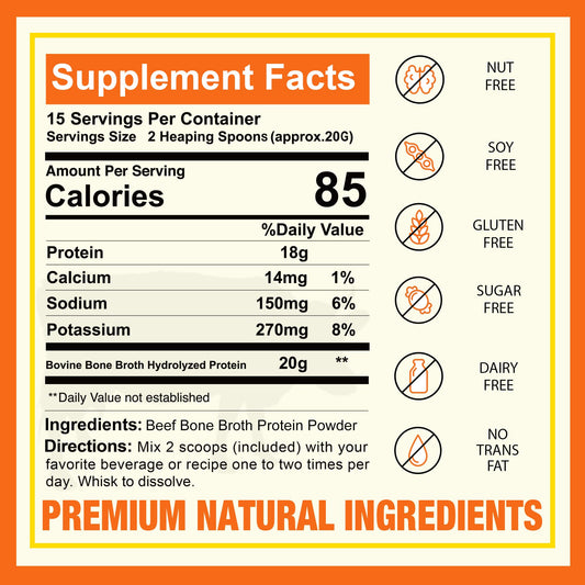 Zammex Bone Broth Protein Powder bottle with label
