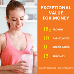 Ingredients list for Zammex Bone Broth Protein Powder