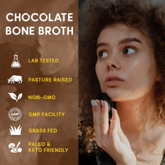Pouring Zammex Bone Broth Protein Powder into a shake