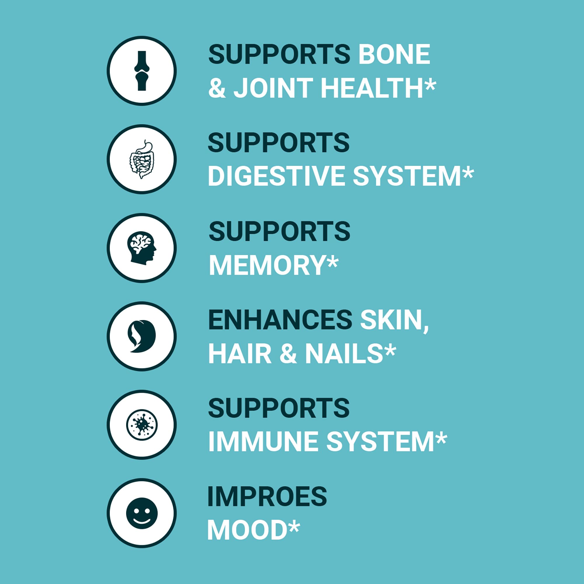 Nutrition facts label on Zammex Bone Broth Protein Powder