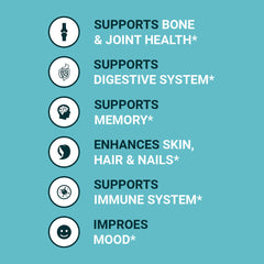 Nutrition facts label on Zammex Bone Broth Protein Powder