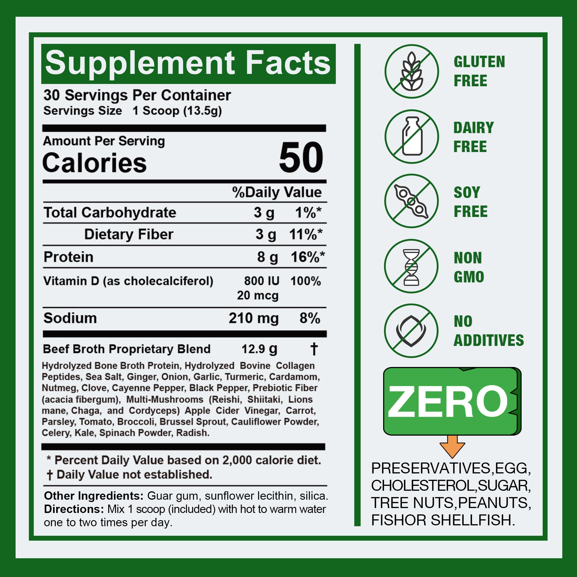 SuperFood blend with kale and mushrooms