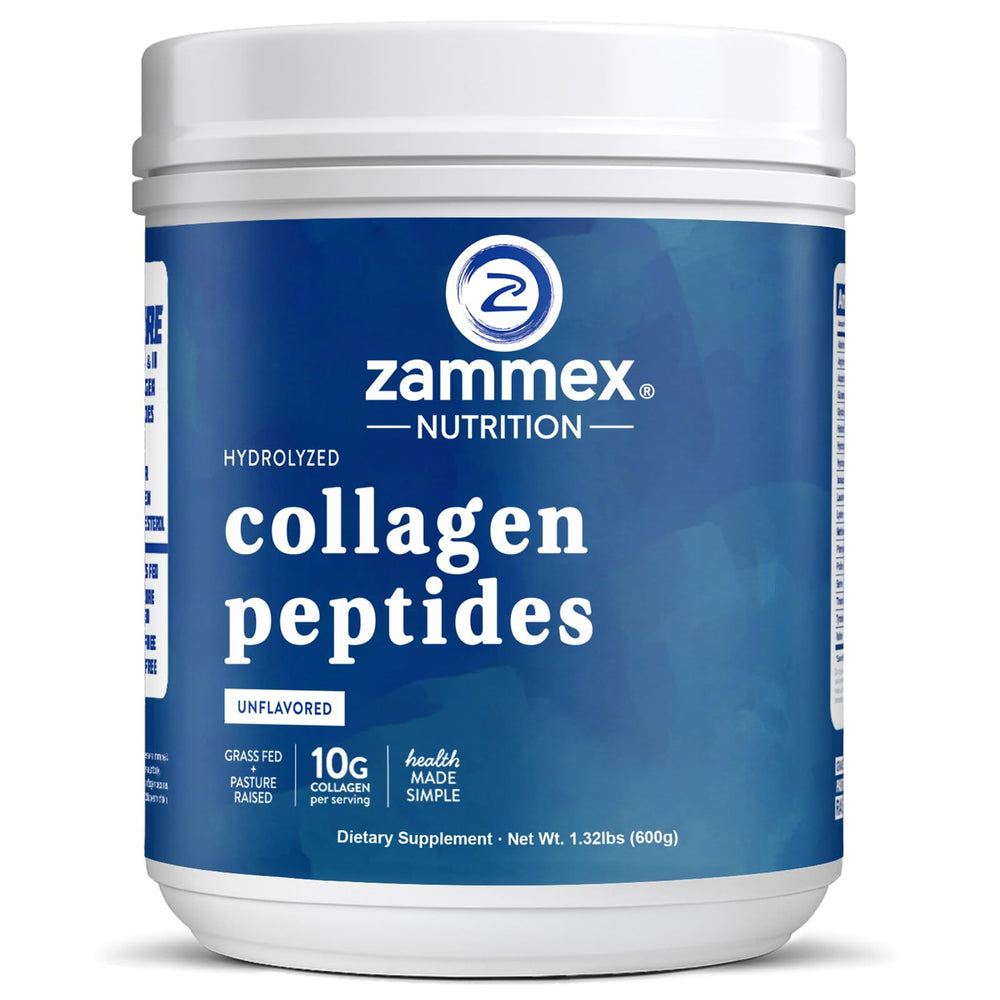 Front view of Zammex Collagen Peptides Powder Unflavored bottle