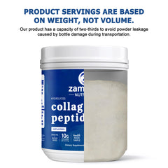 Container with 60 servings of Zammex Collagen Peptides