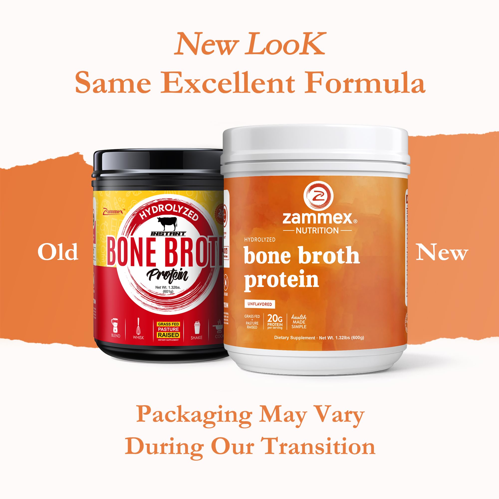 Scoop of Zammex bone broth protein powder