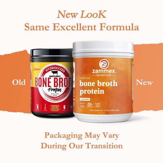 Scoop of Zammex bone broth protein powder