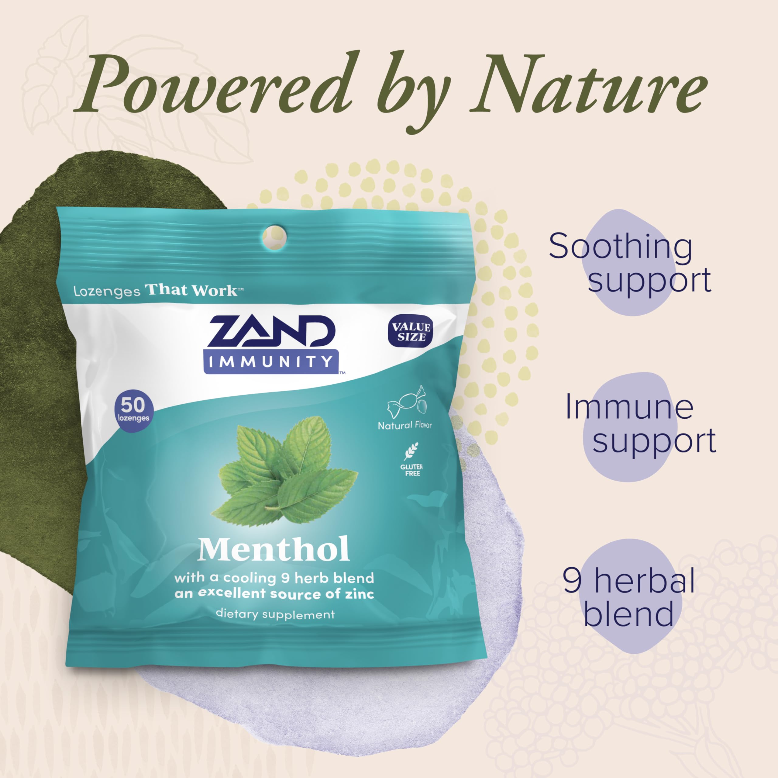 Gluten-free, vegan menthol lozenges with natural flavor