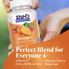 Gummies with a bioflavonoid blend including rose hips and acerola