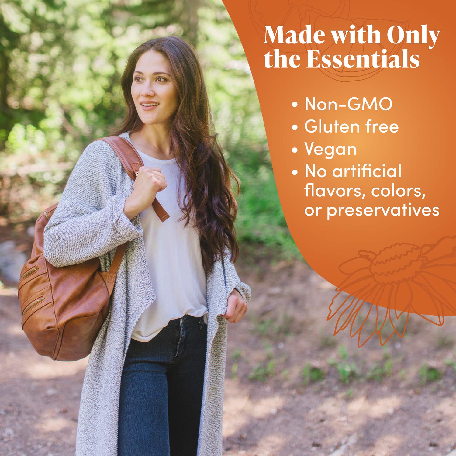 Vegan and gluten-free label on ZAND Immunity Orange C Gummies