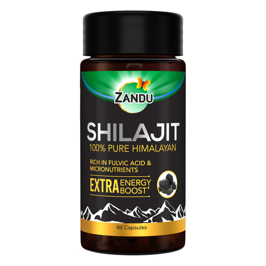 Zandu Shilajit Capsules bottle front