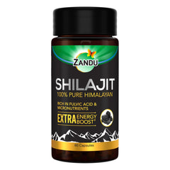Zandu Shilajit Capsules bottle front