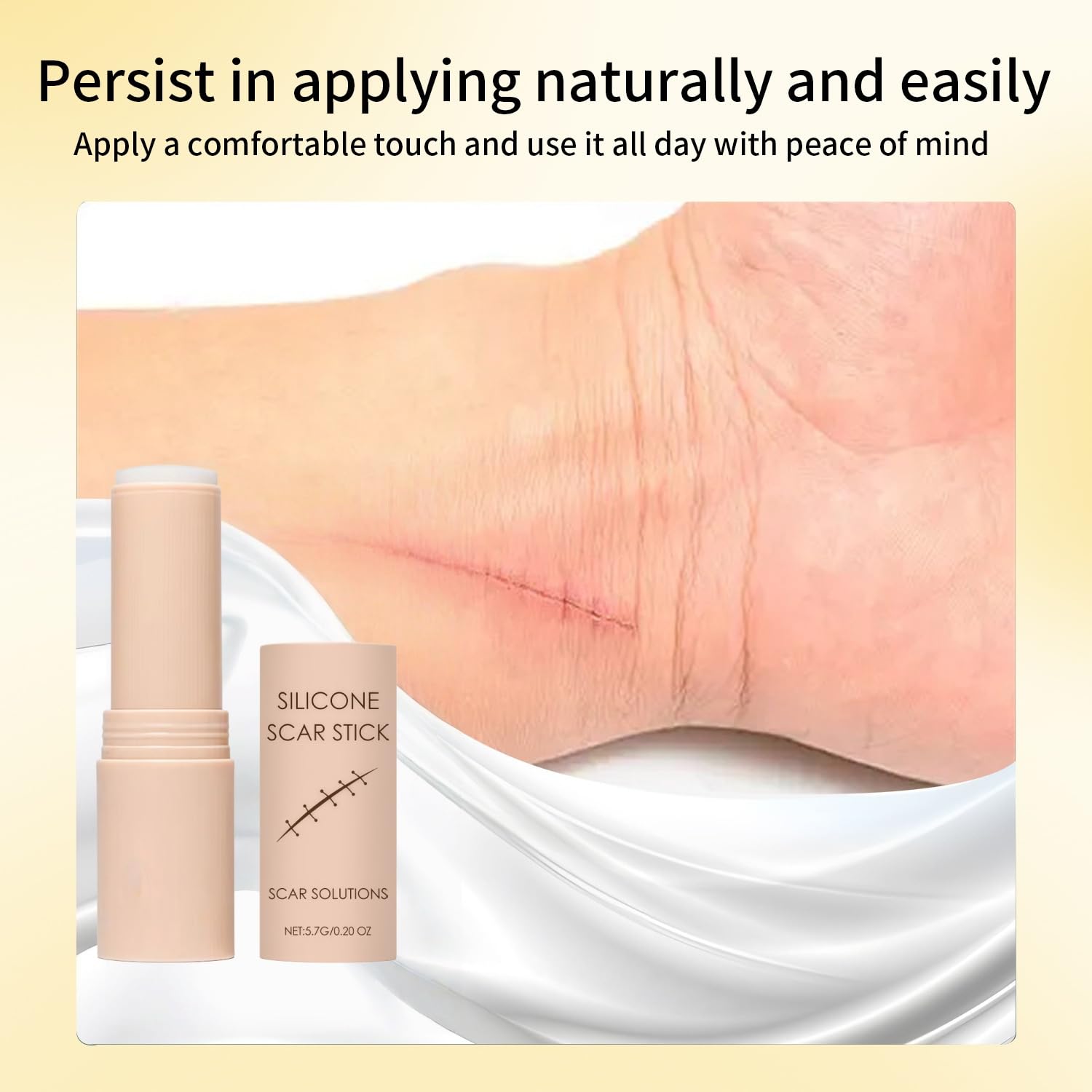 ZanDVRum Scar Solutions Stick hydrates skin during application.