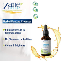 Braces and mouth guard being cleaned with herbal denture cleanser