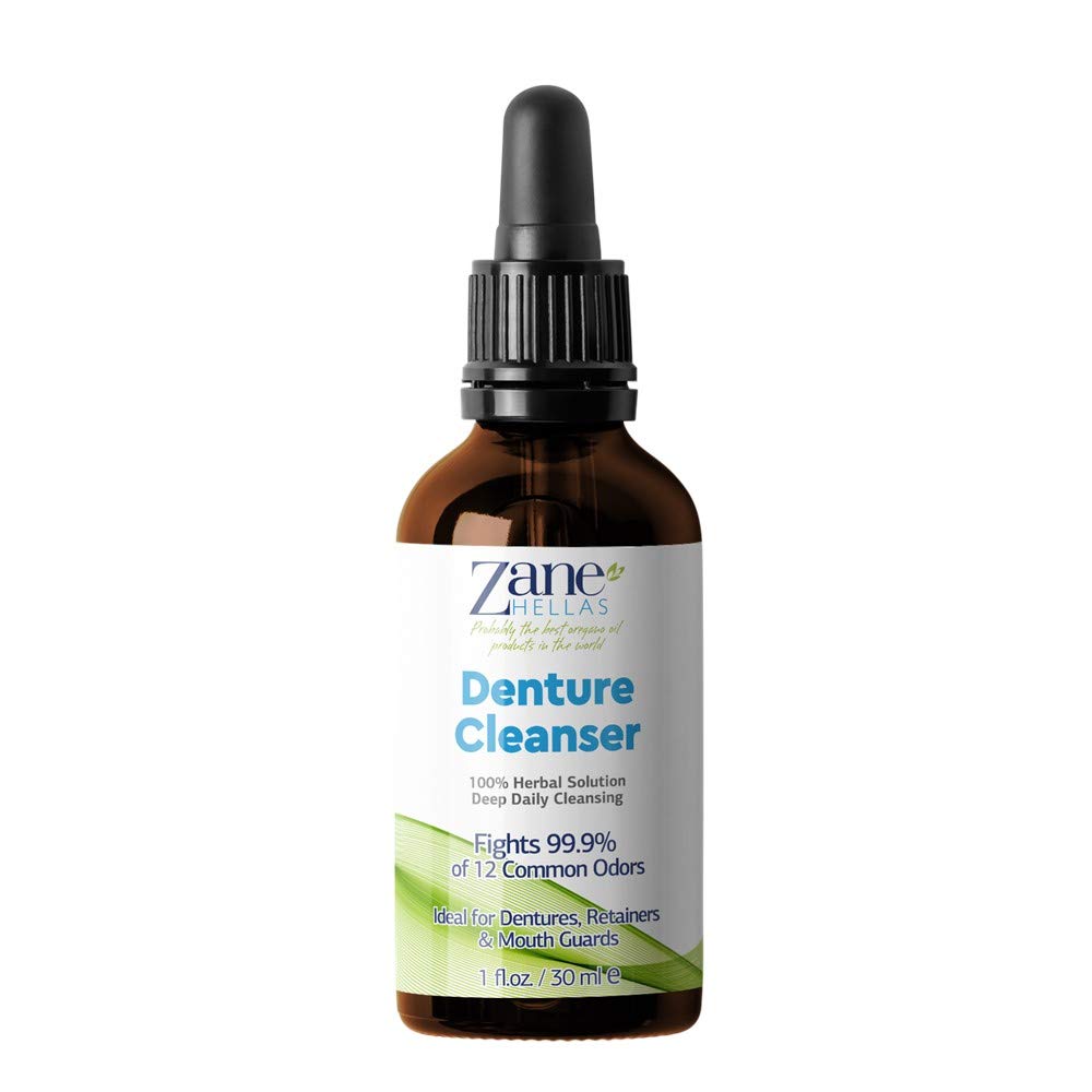 Retainer and Zane Hellas Denture Cleaner bottle