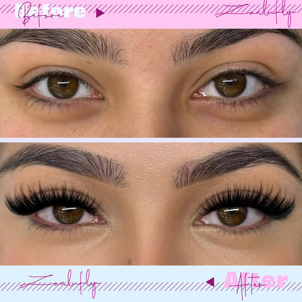 ZANLUFLY wispy lash clusters D curl 18mm for dramatic outer corners