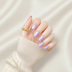 ZANVIA dusty purple short square nails for instant, glue-free wear.