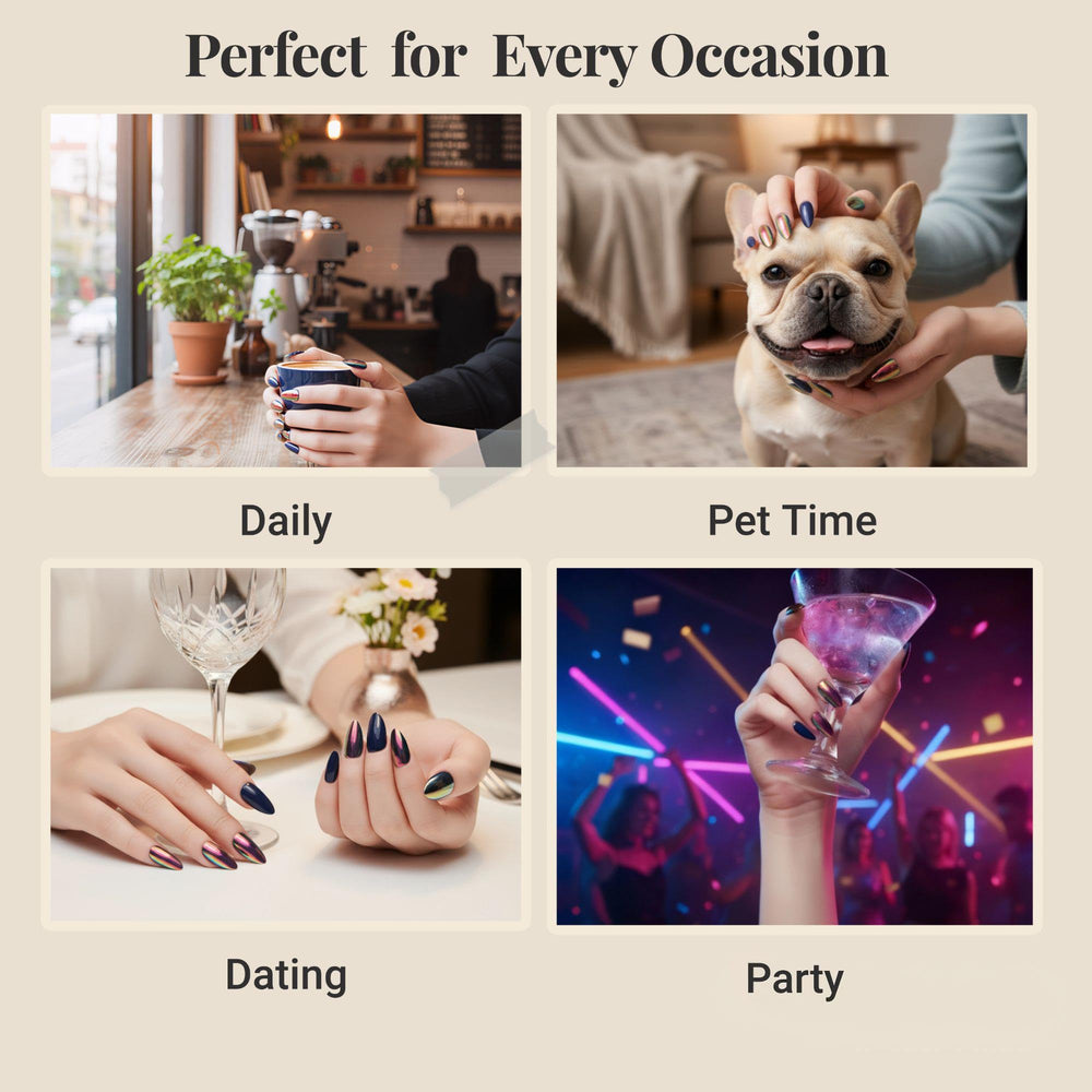 ZANVIA almond-shaped nails elongate fingers with chic finish.